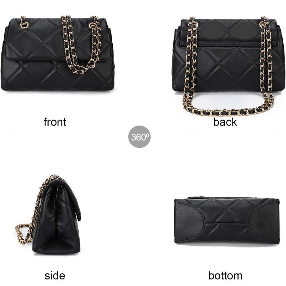 Gladdon Women's Black Small Ladies Trendy Clutch Purses Cute Designer Hand-Bag - Picture 3 of 6